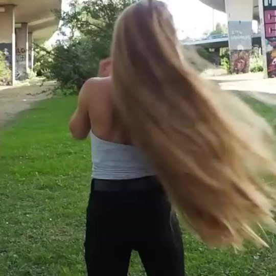 Long hair shower dickforlily bikini